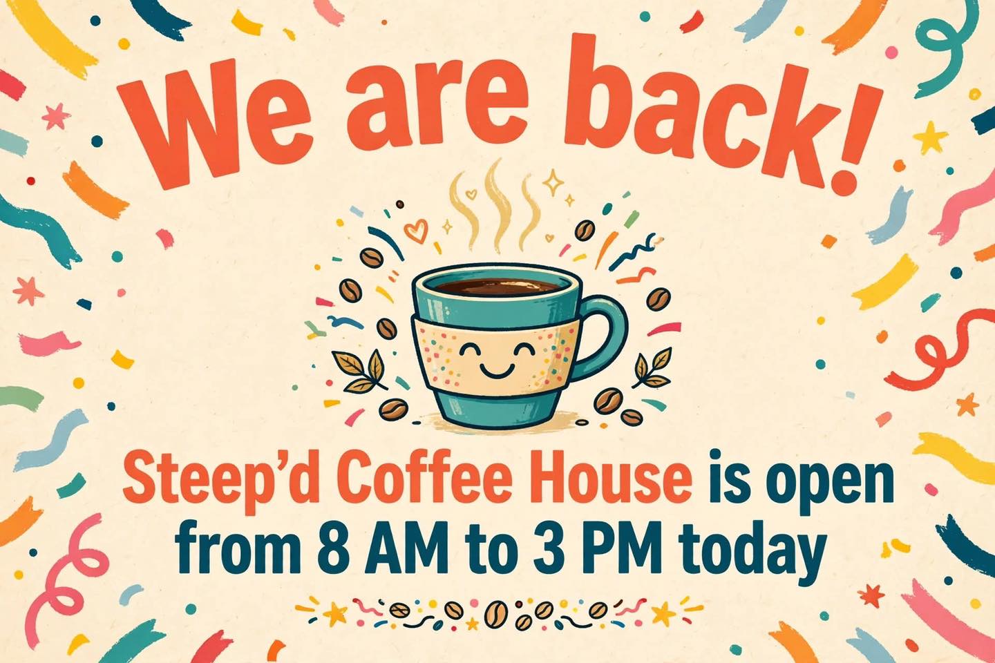 Fundraiser at Steep’d Coffee House